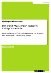 Cover von Der Begriff 'Weltliteratur' nach dem Konzept von Guillén