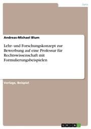 Cover von Lehr- und Forschungskonzept zur Bewerbung auf eine Professur für Rechtswissenschaft mit Formulierungsbeispielen
