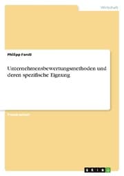 Cover von Unternehmensbewertungsmethoden und deren spezifische Eignung