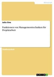 Cover von Funktionen von Managementtechniken für Projektarbeit