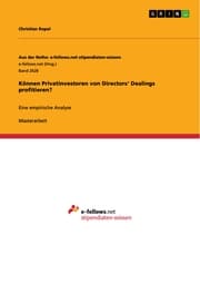 Cover von Können Privatinvestoren von Directors' Dealings profitieren?