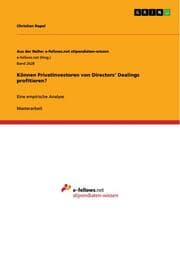 Cover von Können Privatinvestoren von Directors Dealings profitieren?