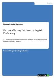 Cover von Factors Affecting the Level of English Proficiency