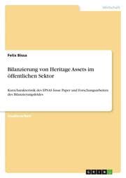 Cover von Bilanzierung von Heritage Assets im öffentlichen Sektor