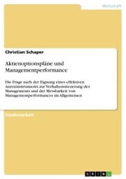 Cover von Aktienoptionspläne und Managementperformance