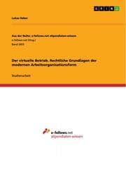 Cover von Der virtuelle Betrieb. Rechtliche Grundlagen der modernen Arbeitsorganisationsform