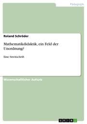 Cover von Mathematikdidaktik, ein Feld der Unordnung?