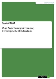 Cover von Zum Anforderungsniveau von Fremdsprachenlehrbüchern