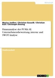 Cover von Finanzanalyse der PUMA SE. Unternehmensbewertung, interne und SWOT Analyse