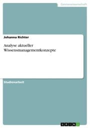 Cover von Analyse aktueller Wissensmanagementkonzepte