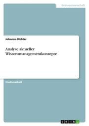 Cover von Analyse aktueller Wissensmanagementkonzepte