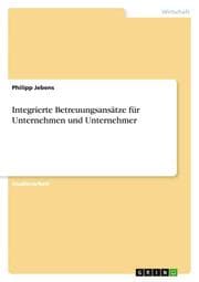 Cover von Integrierte Betreuungsansätze für Unternehmen und Unternehmer