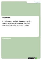 Cover von Beziehungen und die Bedeutung des räumlichen Aufbaus in der Novelle 'Waldwinkel' von Theodor Storm