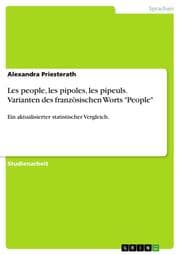Cover von Les people, les pipoles, les pipeuls. Varianten des französischen Worts 'People'