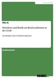 Cover von Dissidenz und Kritik am Realsozialismus in der Lyrik