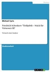 Cover von Friedrich Schenkers 'Tirilijubili - Stück für Virtuosen III'
