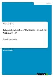 Cover von Friedrich Schenkers 'Tirilijubili - Stück für Virtuosen III'