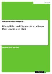 Cover von Dibutyl Ether and Digestate from a Biogas Plant used in a 3D Plant