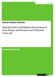 Cover von Dimethyl ether and Dibutyl ether produced from Biogas and Biomass and Industrial waste gas