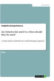 Cover von Are lotteries fair and if so, when should they be used?