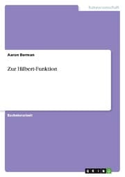 Cover von Zur Hilbert-Funktion