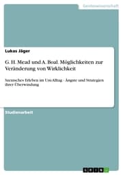 Cover von G. H. Mead und A. Boal. Möglichkeiten zur Veränderung von Wirklichkeit
