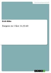 Cover von Exegese zu 1 Kor. 14,33-40