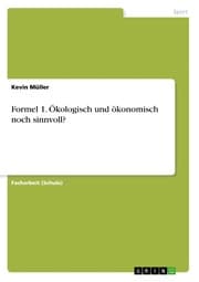 Cover von Formel 1. Ökologisch und ökonomisch noch sinnvoll?