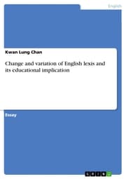 Cover von Change and variation of English lexis and its educational implication