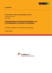 Cover von Anforderungen und Herausforderungen von IT-Architekturen im Umfeld von Big Data