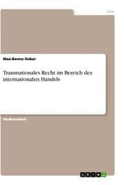 Cover von Transnationales Recht im Bereich des internationalen Handels