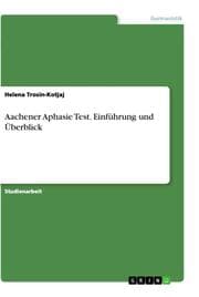 Cover von Aachener Aphasie Test. Einführung und Überblick