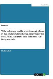 Cover von Wahrnehmung und Beschreibung des Islam in den spätmittelalterlichen Pilgerberichten des Arnold von Harff und Bernhard von Breydenbach
