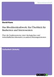 Cover von Das Blockheizkraftwerk. Ein Überblick für Bauherren und Interessenten