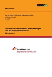 Cover von Der zentrale Grenzwertsatz. Verfeinerungen und die funktionale Version