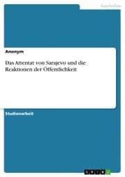 Cover von Das Attentat von Sarajevo und die Reaktionen der Öffentlichkeit