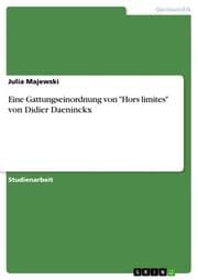 Cover von Eine Gattungseinordnung von 'Hors limites' von Didier Daeninckx