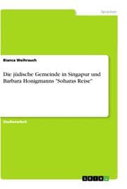 Cover von Die jüdische Gemeinde in Singapur und Barbara Honigmanns 'Soharas Reise'