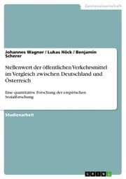 Cover von Stellenwert der öffentlichen Verkehrsmittel im Vergleich zwischen Deutschland und Österreich