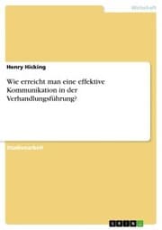 Cover von Wie erreicht man eine effektive Kommunikation in der Verhandlungsführung?