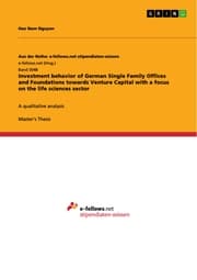Cover von Investment behavior of German Single Family Offices and Foundations towards Venture Capital with a focus on the life sciences sector
