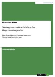 Cover von Neologismenwörterbücher der Gegenwartssprache