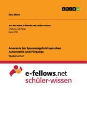 Cover von Anorexie im Spannungsfeld zwischen Autonomie und Fürsorge