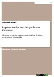 Cover von La passation des marchés publics au Cameroun