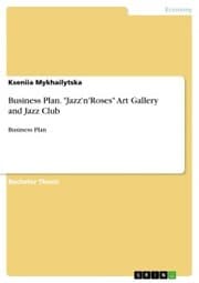 Cover von Business Plan. 'Jazz'n'Roses' Art Gallery and Jazz Club
