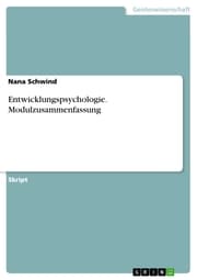 Cover von Entwicklungspsychologie. Modulzusammenfassung