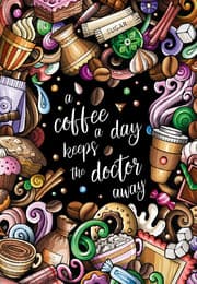 Cover von A Coffee a Day Keeps the Doctor Away - Das entspannende Malbuch für Kaffee-Liebhaber