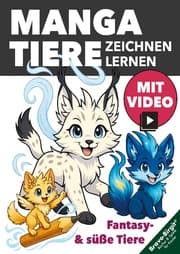 Cover von Manga-Tiere zeichnen lernen - für Kinder ab 8 mit tollen Zeichen-Videos