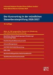 Cover von Der Kurzvortrag in der mündlichen Steuerberaterprüfung 2026/2027