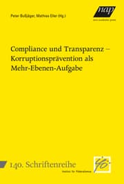 Cover von Compliance und Transparenz - Korruptionsprävention als Mehr-Ebenen-Aufgabe